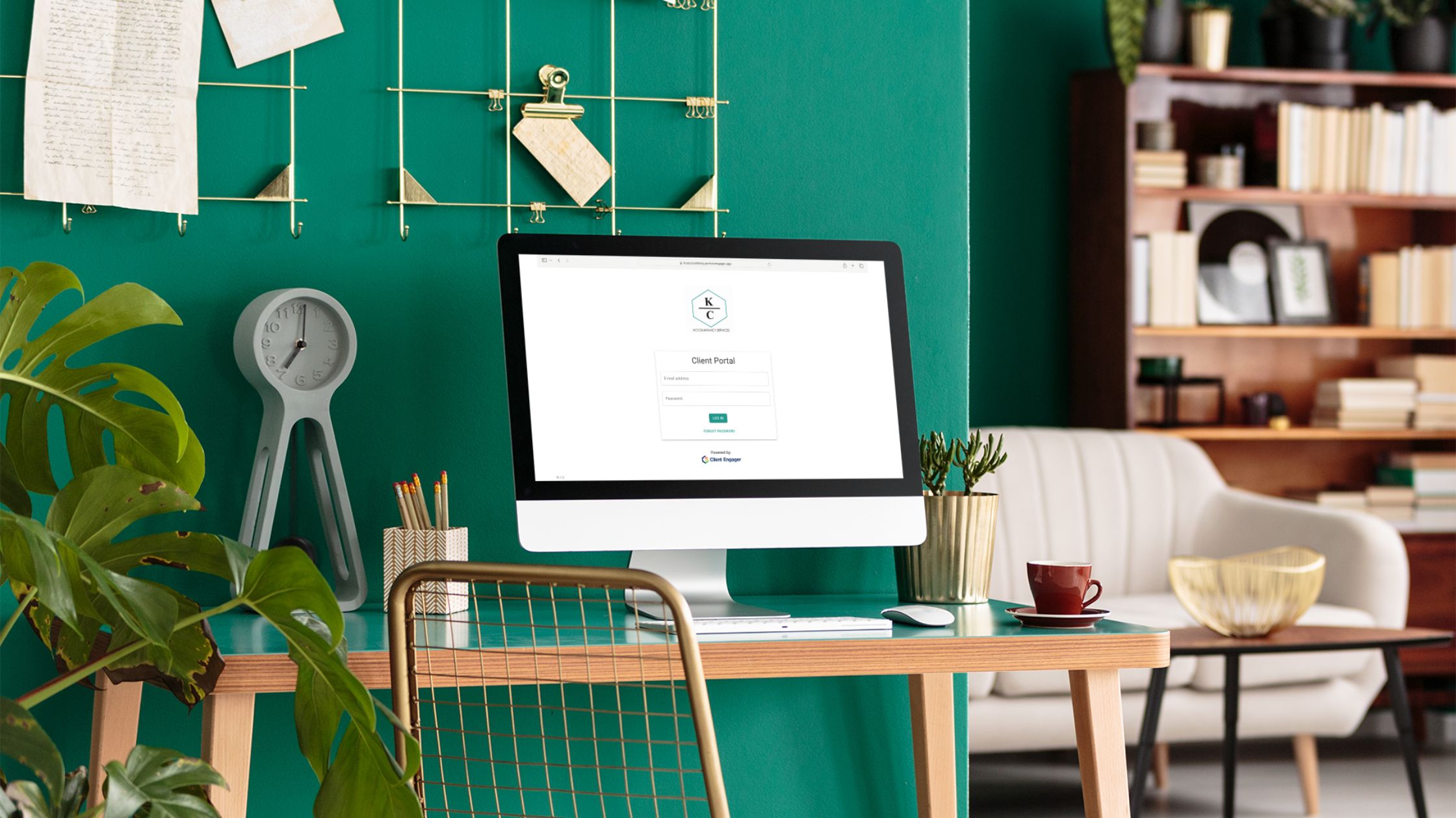 client engager portal login, displayed on computer screen